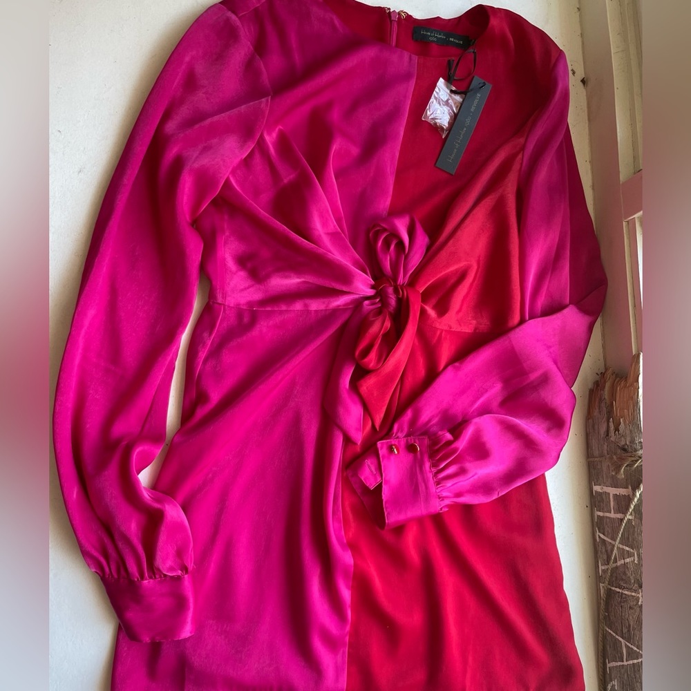 House of Harlow x Revolve hot pink/red tie dress!!